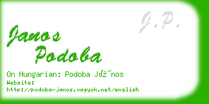 janos podoba business card